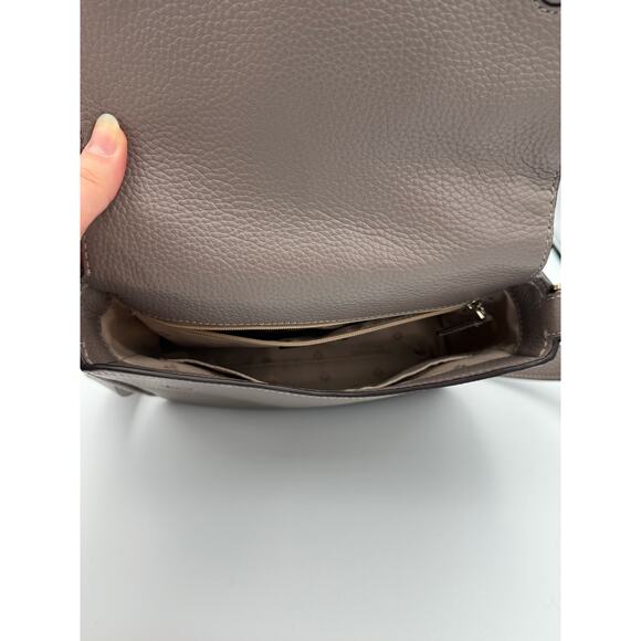 Kate Spade New York Pebbled Leather Crossbody Purse — Like New, Gray / Taupe - Picture 6 of 9